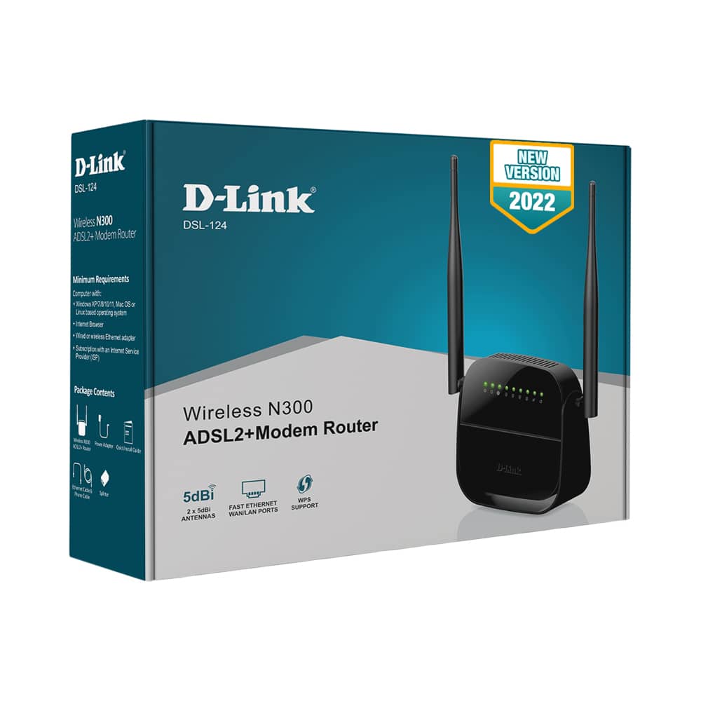 مودم روتر دی-لینک مدل DSL-124 New Version 2022