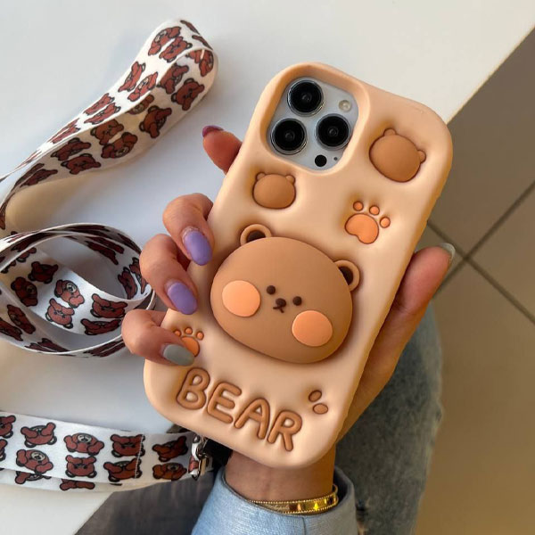 قاب گوشی خرس استند شو سیلیکونی اورجینال