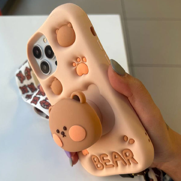 قاب گوشی خرس استند شو سیلیکونی اورجینال