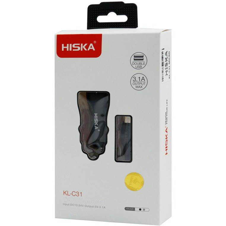 شارژر فندکی Hiska KL-C31 3.1A + کابل